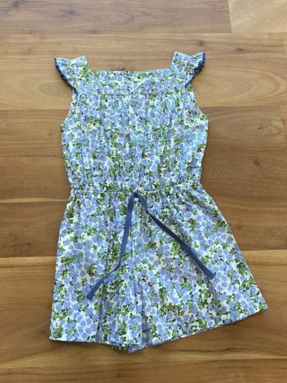 Busy Bees- Gwynnie Romper Blue Hydrangea